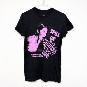 Olivia Rodrigo Womens Spill Ur Guts Live Tour Shirt Size XS Black Pink